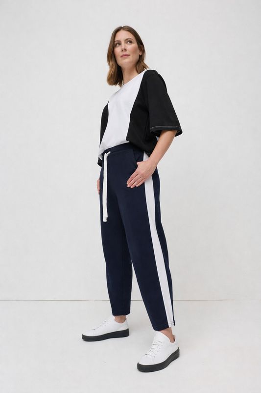 Marco Polo - Side Stripe Ponte Legging / Navy YTMP8299