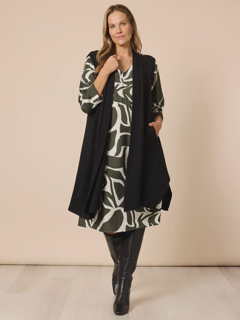 Clarity - Casa Longline Knit Vest / Black 46835