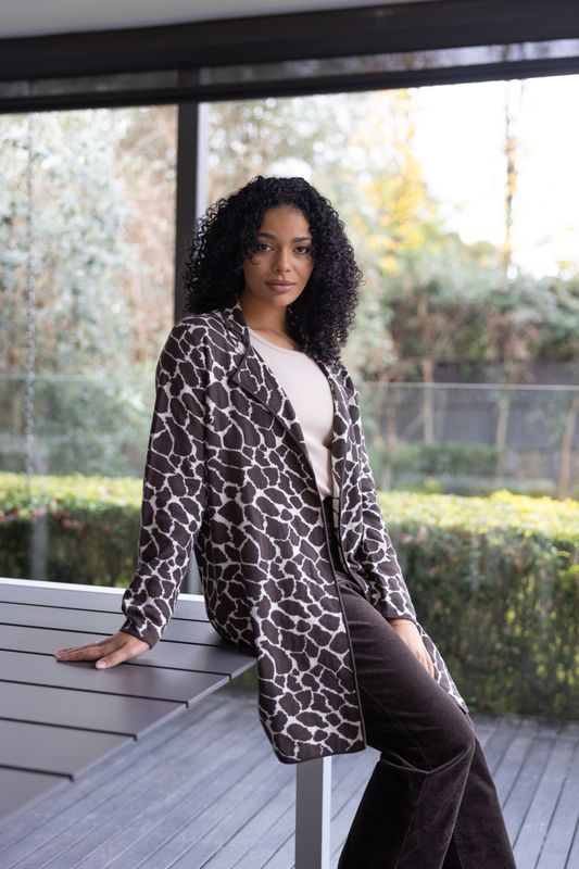 Two T's - Animal Long Cardigan / 3310