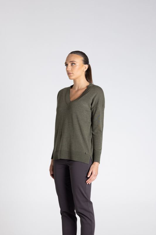 Two T's - Double Neck Sweater / Khaki 3313