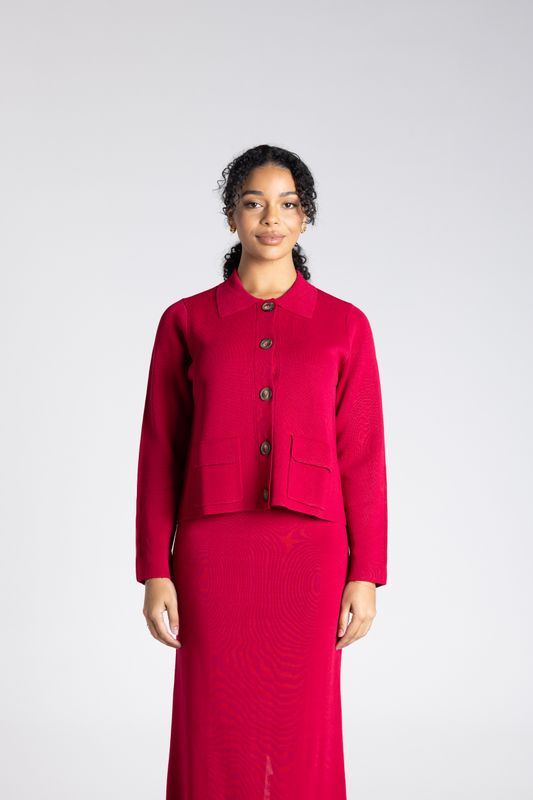Two T's - Crop Milano Jacket / Spiced Wine 3378