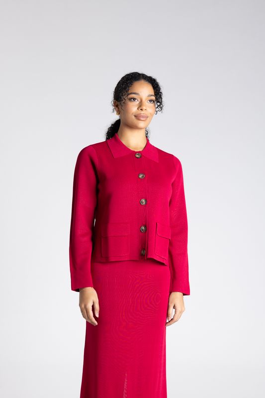 Two T's - Crop Milano Jacket / Spiced Wine 3378