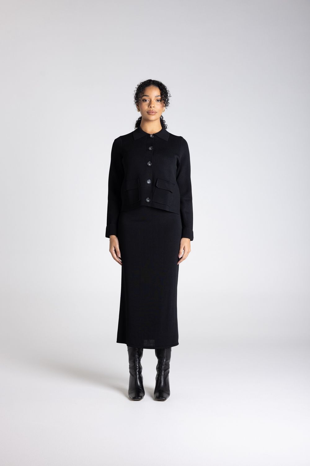 Two T's - Crop Milano Jacket / Black 3378