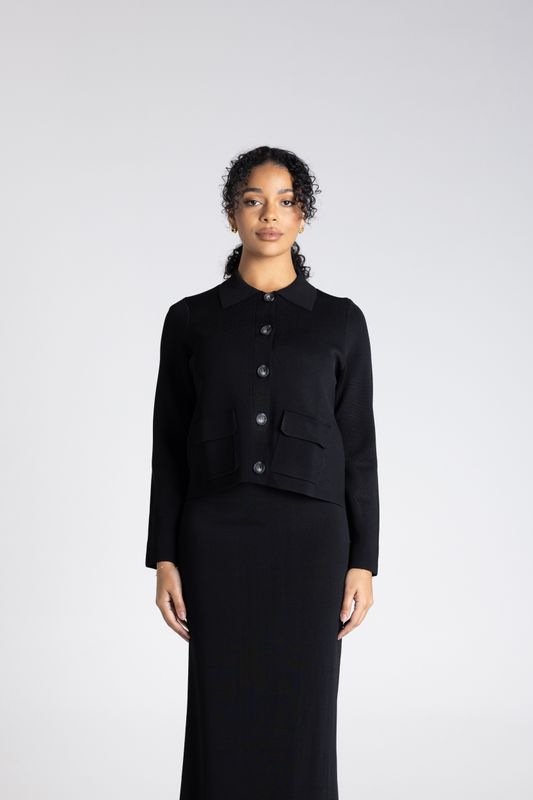 Two T's - Crop Milano Jacket / Black 3378