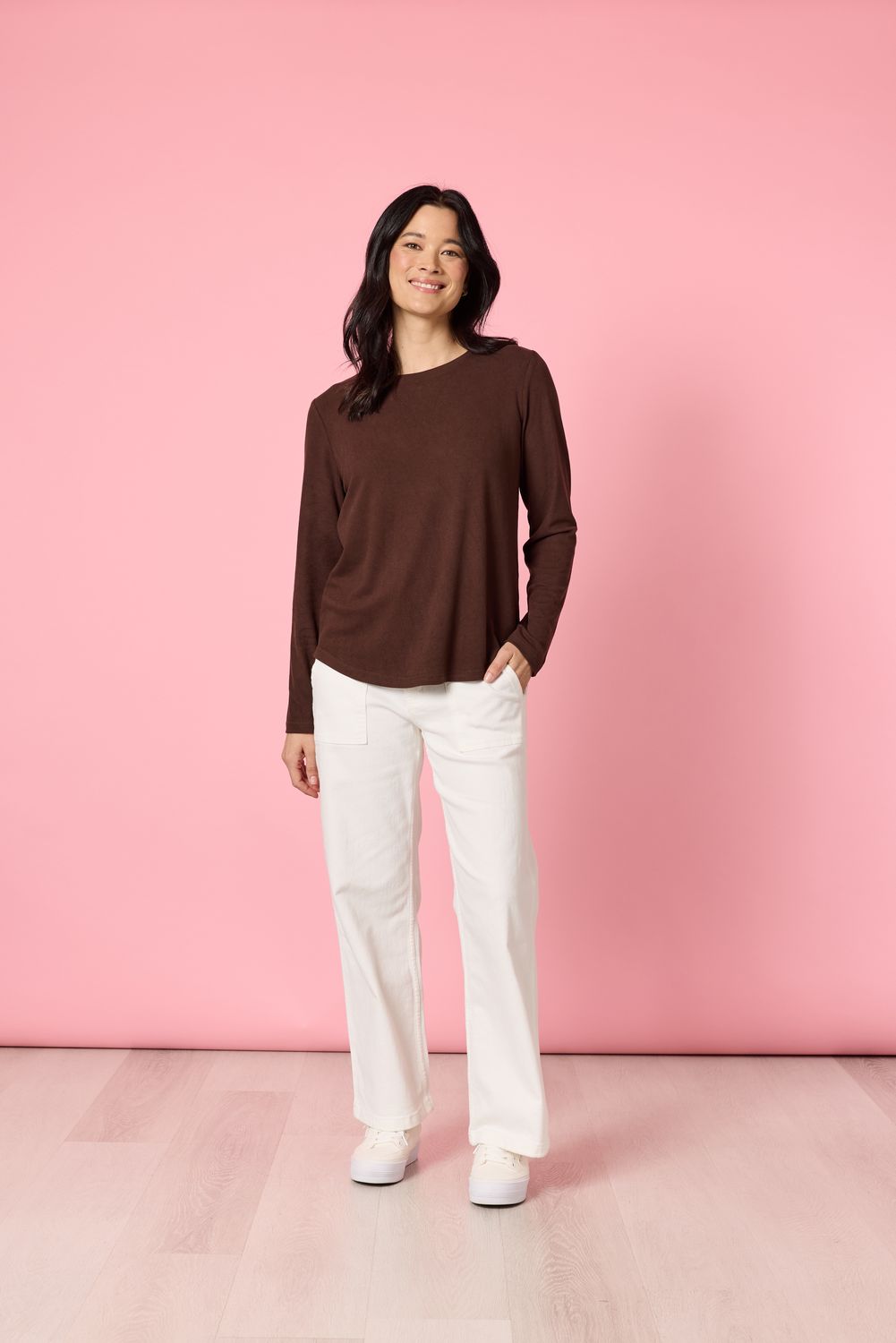 Gordon Smith - Brushed Crew Neck Tee / Coffee 49044