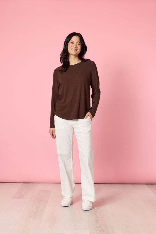 Gordon Smith - Brushed Crew Neck Tee / Coffee 49044