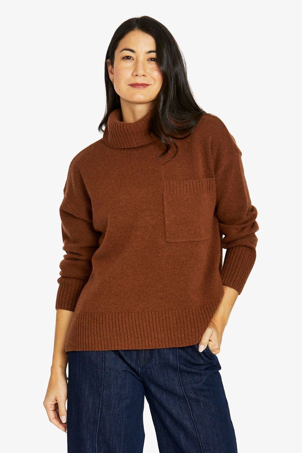 Jump - Roll Nk Pkt Pullover / Chestnut 60611009A