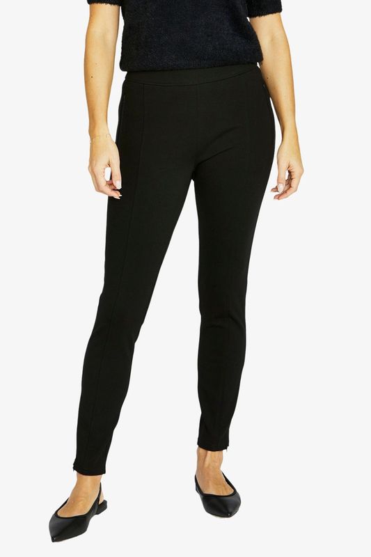 Jump - Slim Zip Ponte Pant / Black 60617003A