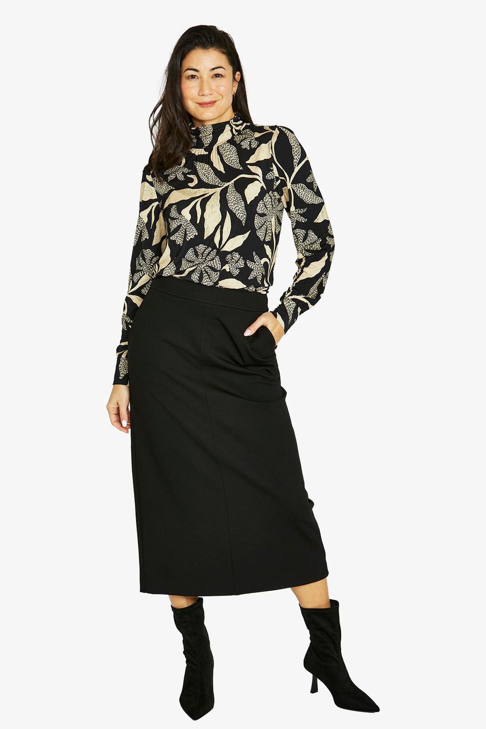 Jump - Scandi Mono Mock Top / Multi 60612026A