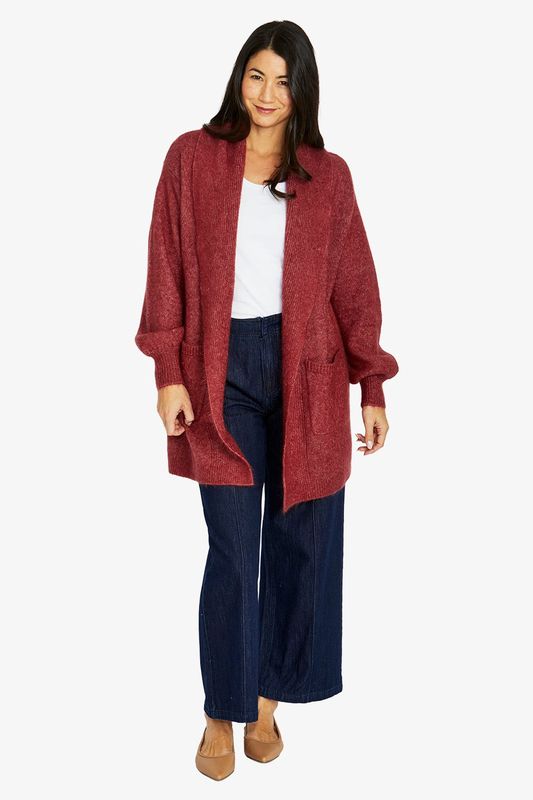 Jump - Luxe Long Cardi / Raisin 60611082A