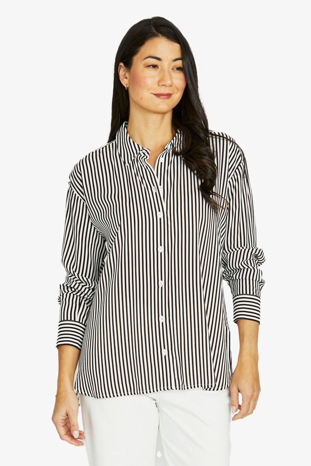 Jump - Stripe Shirt / Chocolate 606J3052A