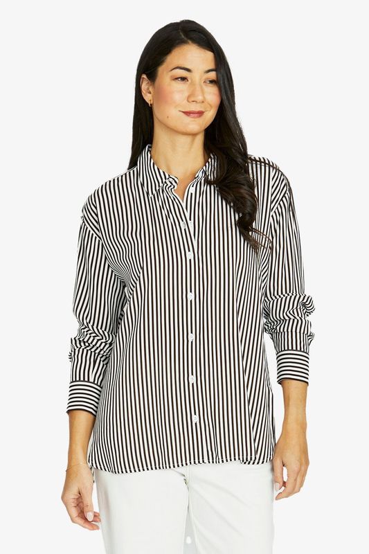 Jump - Stripe Shirt / Chocolate 606J3052A