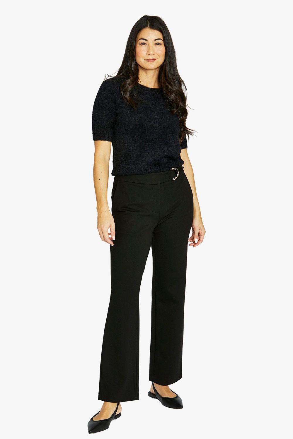 Jump - Belted Ponte Pant / Black 60617006A