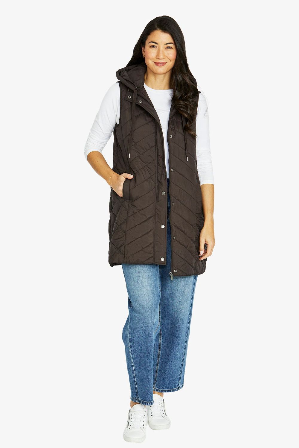 Jump - Longline Vest / Cocoa 606J4040A