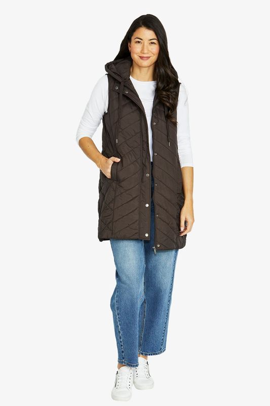 Jump - Longline Vest / Cocoa 606J4040A