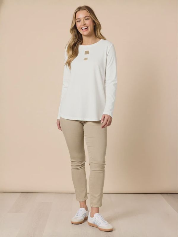 Threadz - Hearts Square Tee - Ivory 48542