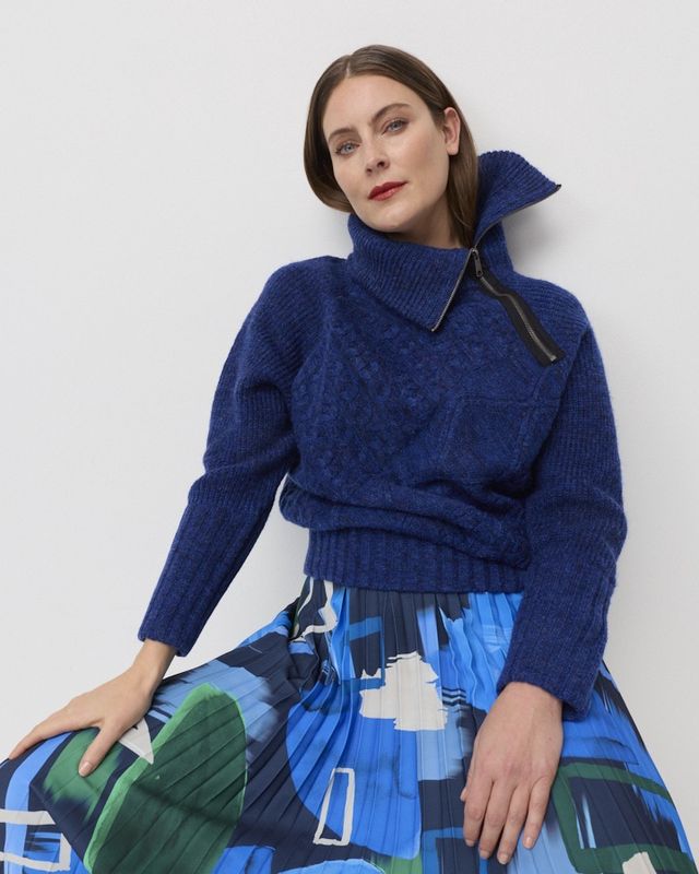 Marco Polo - Zip Collar Sweater - Lapis Blue YTMP3681