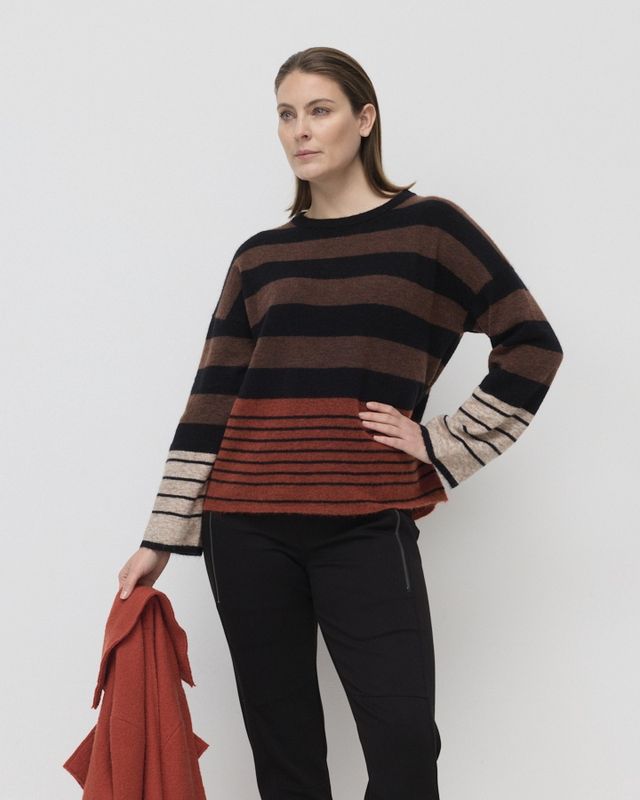 Marco Polo - Summit Stripe Sweater - Chestnut Stripe YTMP3673