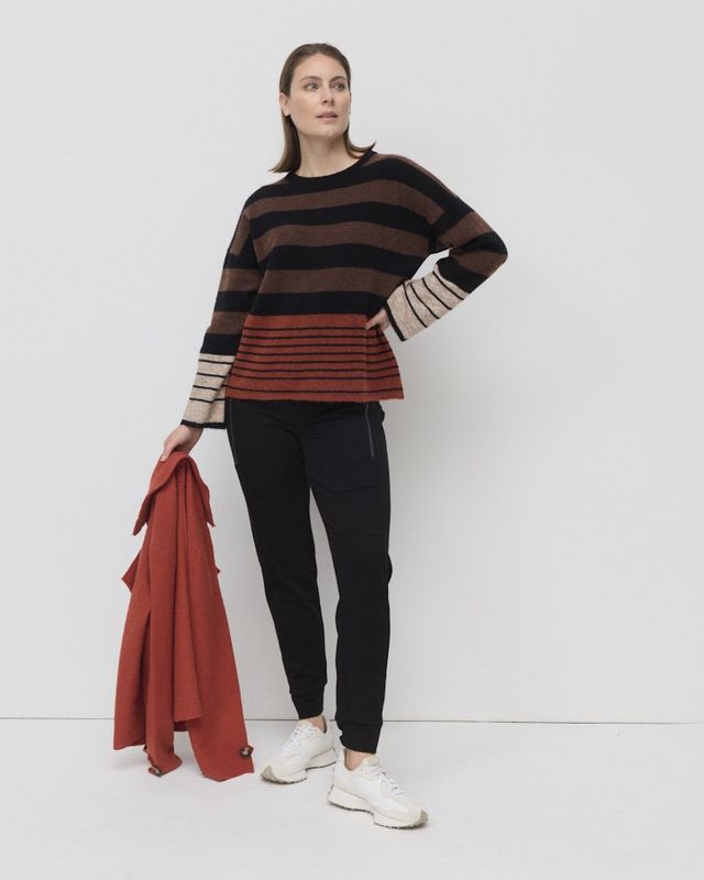 Marco Polo - Summit Stripe Sweater - Chestnut Stripe YTMP3673