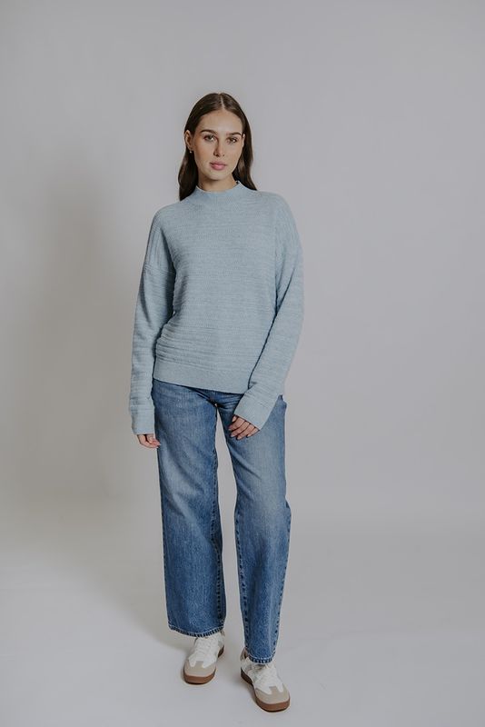 Fields - Textured Stitch Pullover - Pale Blue FB6409