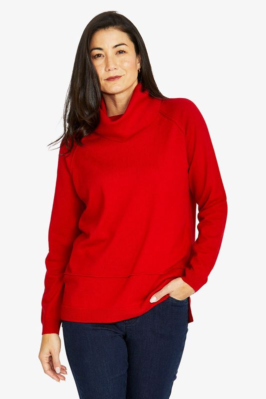 Jump - Reglan Cowl Pullover / Cherry 60611050A