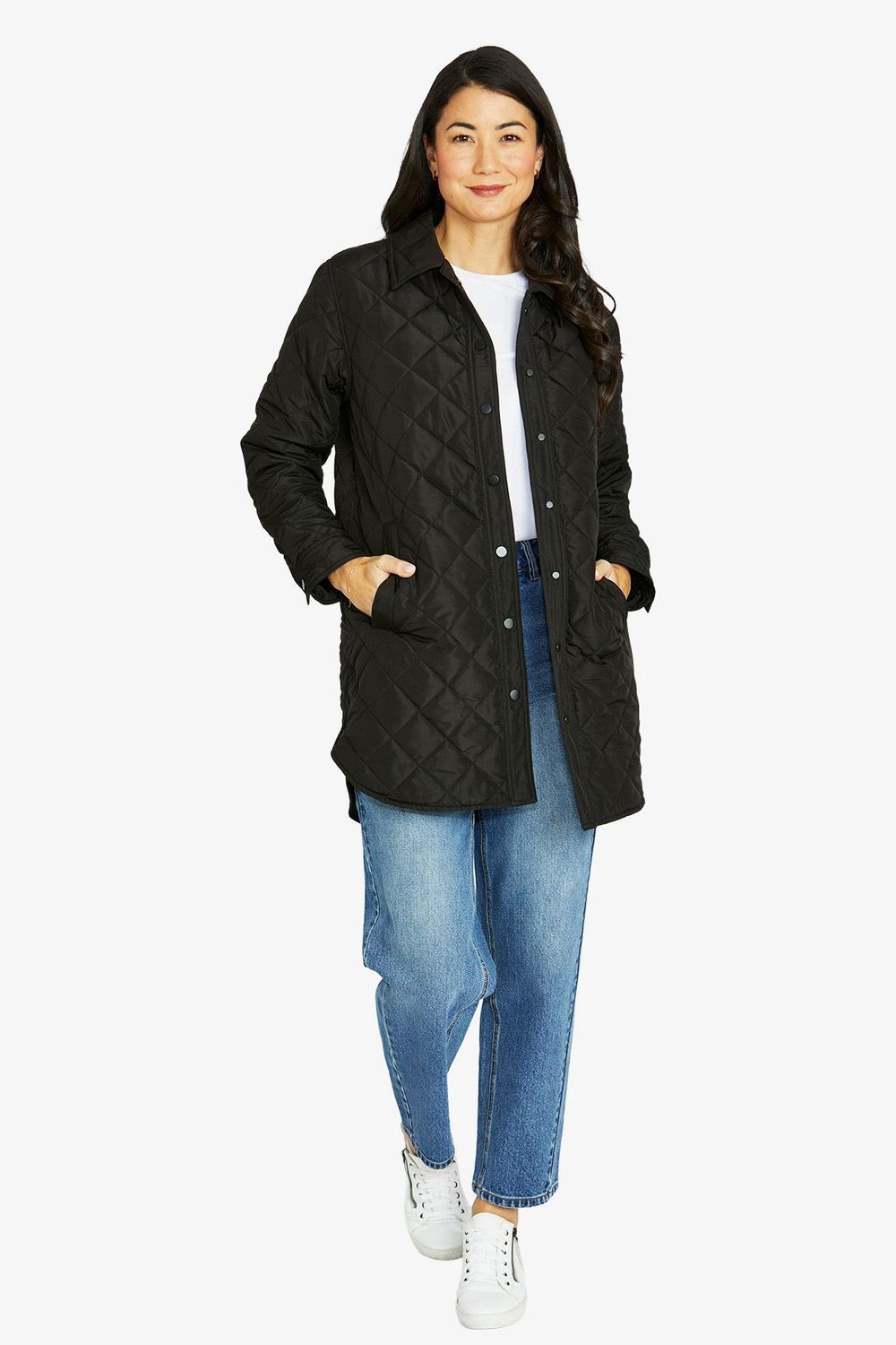 Jump - Long Puffer Jacket / Black 606J4007A