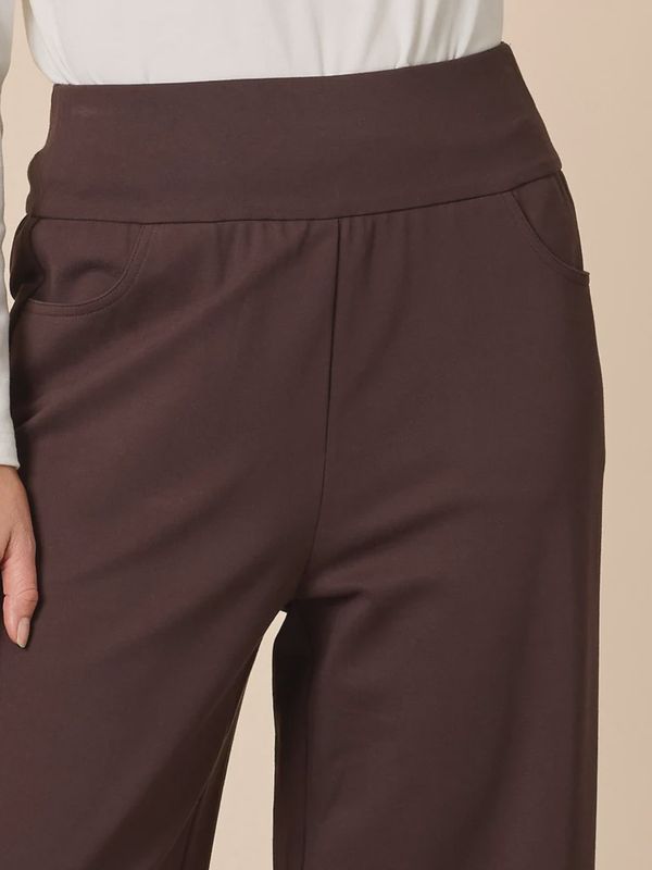 Clarity - Kimmy Ponte Wide Leg Pant / Coffee 42467