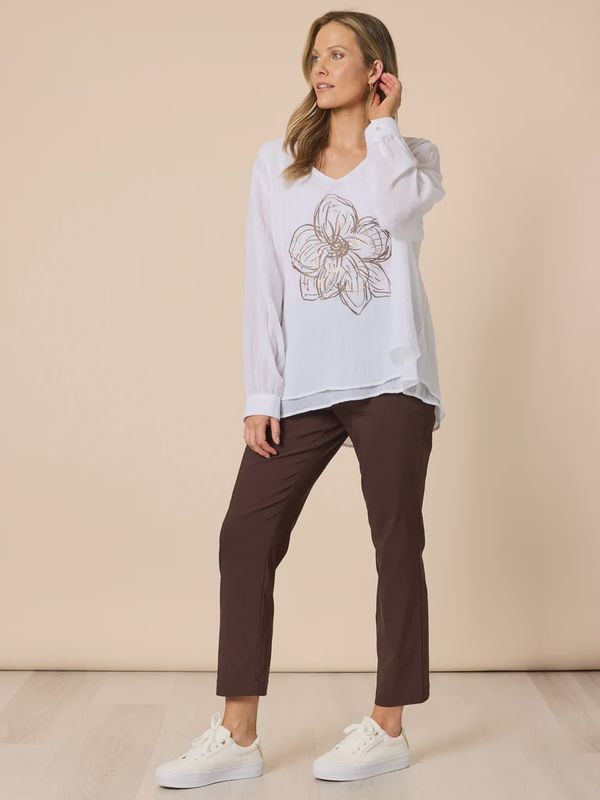 Threadz - Evie Stretch Pant / Coffee 48940