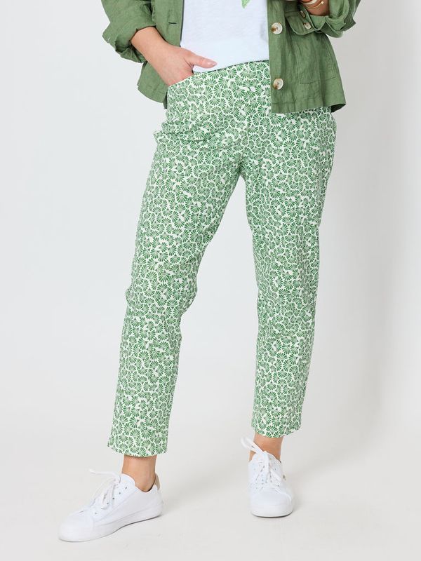 Gordon Smith - Oasis Print Slim Leg Pant / Fern White 49623