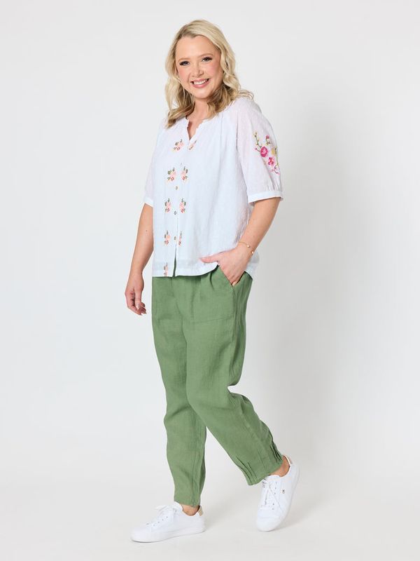 Gordon Smith - Desert Rose Embroidered Top / White 49605