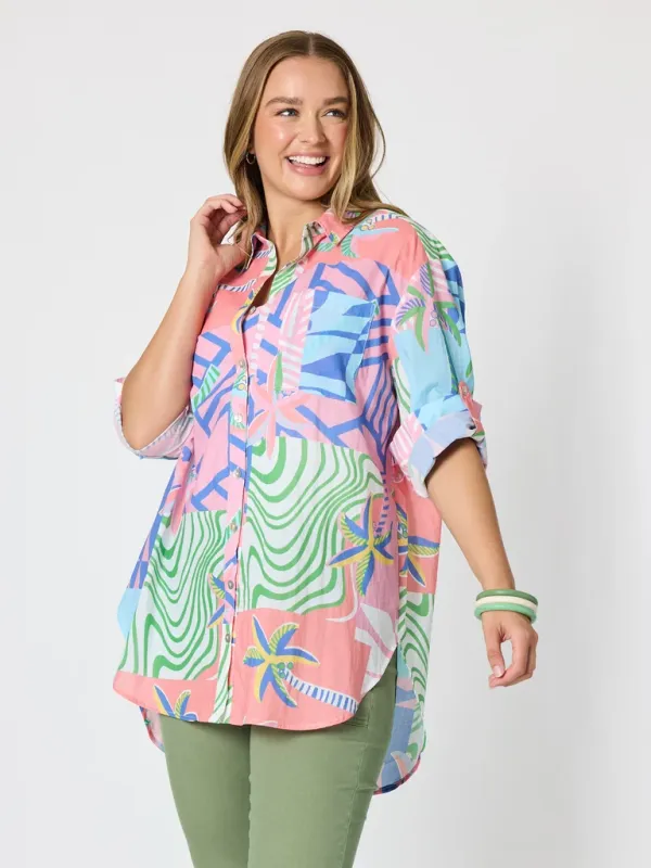 Threadz - Urban Jungle Print Shirt / Musk Multi 50265