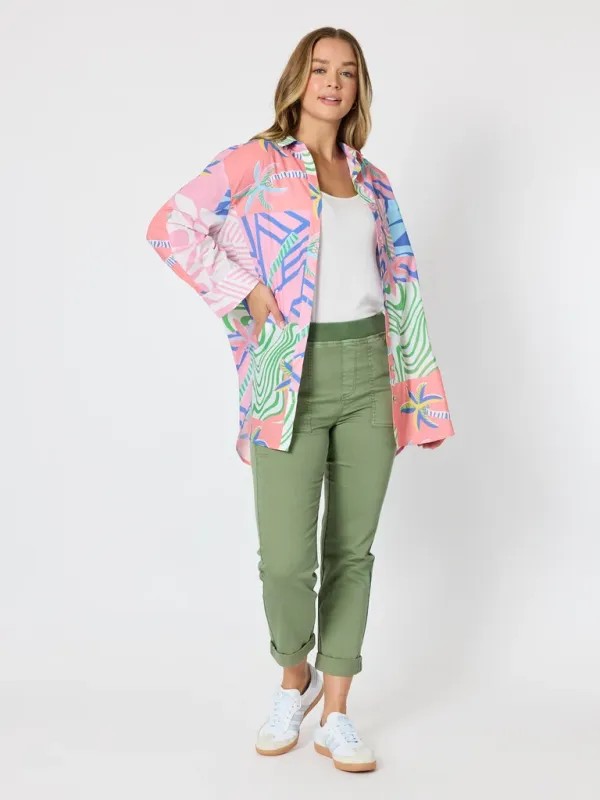 Threadz - Urban Jungle Print Shirt / Musk Multi 50265