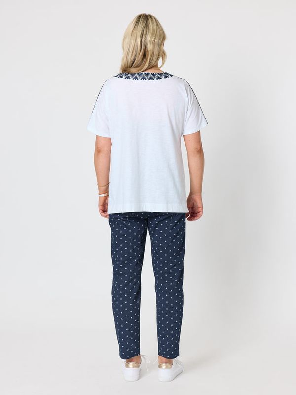 Gordon Smith - Tropez Slim Leg Print Pant / Navy/White 49475