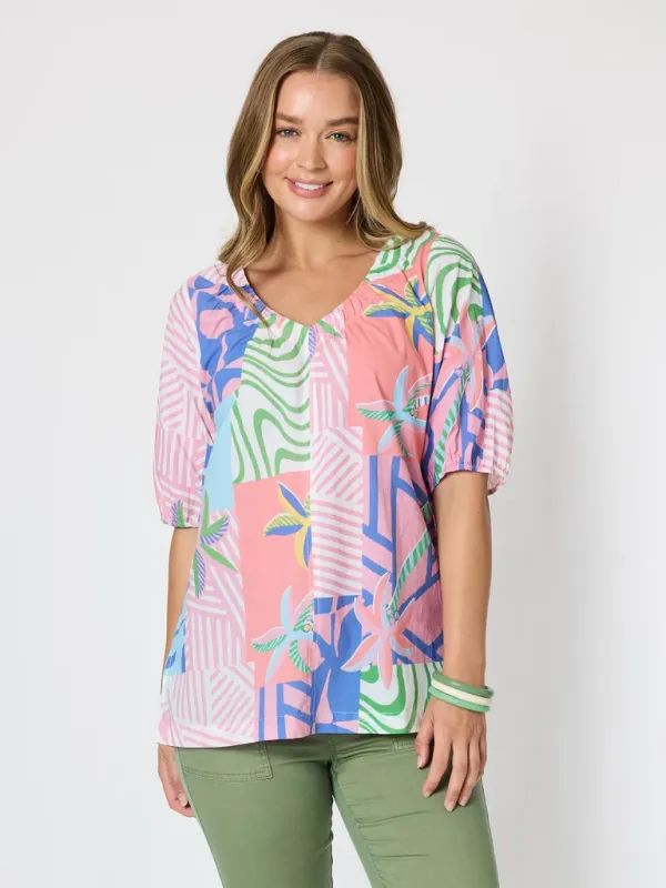 Threadz - Urban Jungle Print Top / Musk Multi 50266