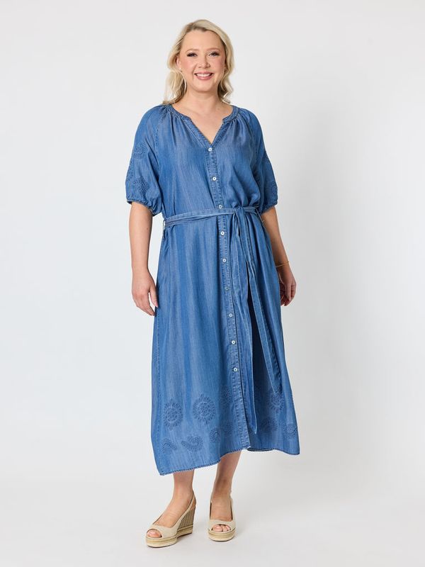 Gordon Smith - Oasis Embroidered Denim Dress / Denim 49558