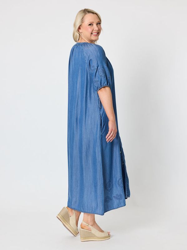Gordon Smith - Oasis Embroidered Denim Dress / Denim 49558