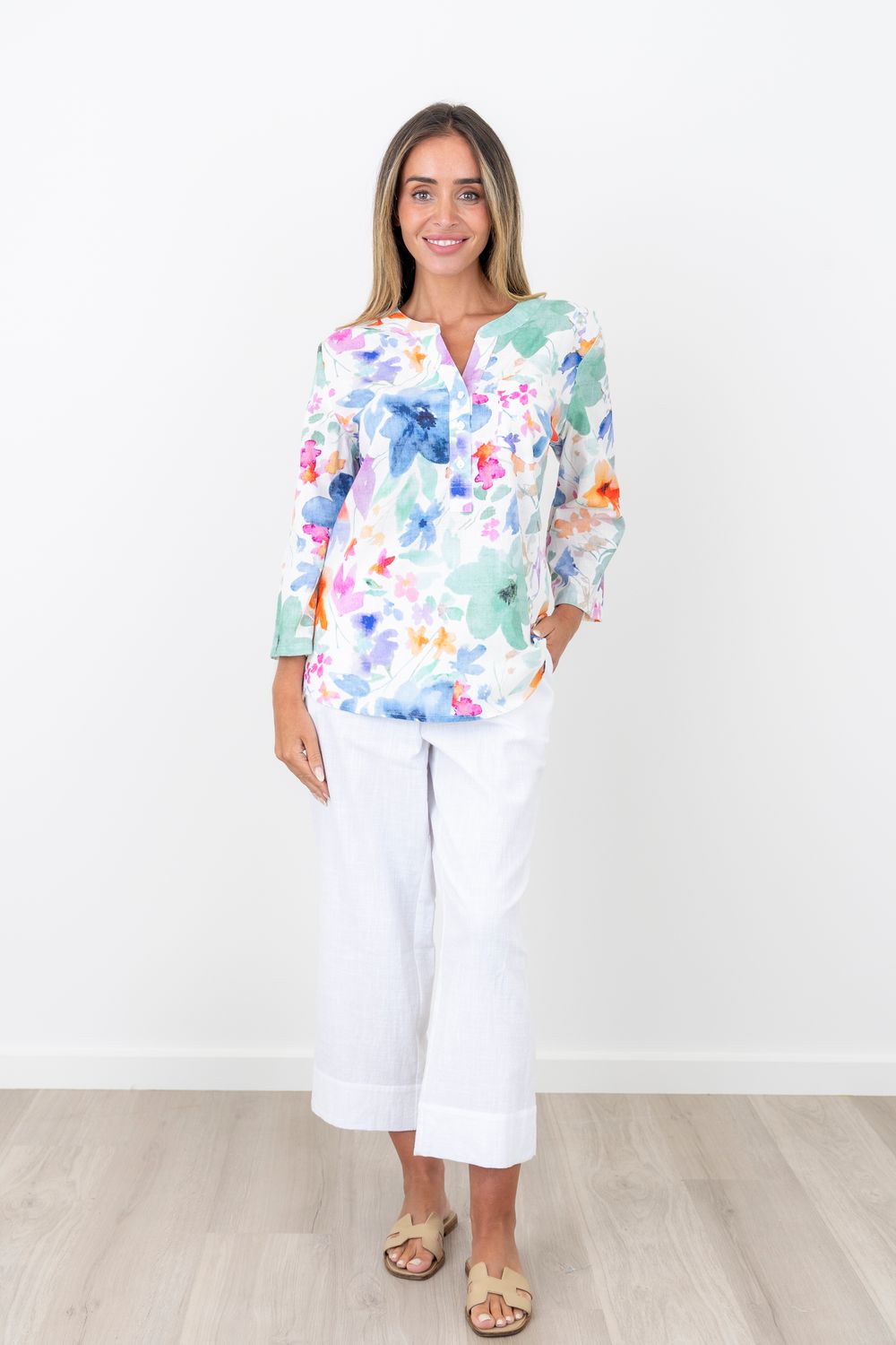 Renoma - Juliet 3/4 Sleeve Shirt / Multi 3BL6