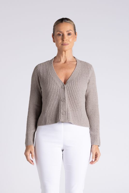 Two T's - Bouncle Knitted Cardi / 3405