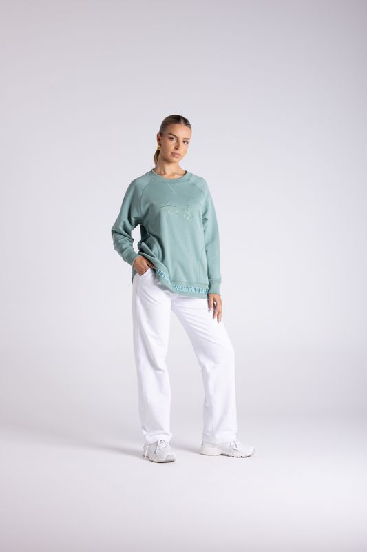 Two T's - Sweat With Satin Rouched Detail / 3423