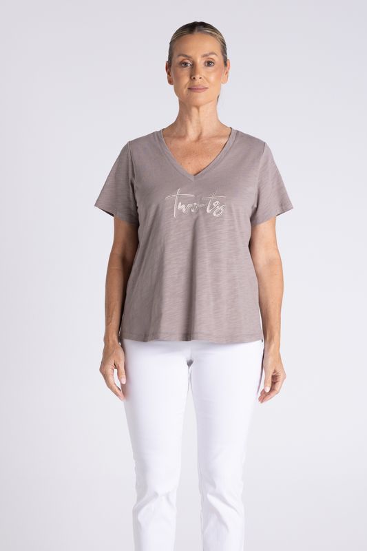 Two T's - V Neck T-Shirt / 3425