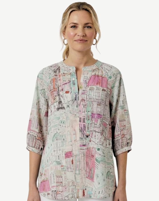 Corfu - Pretty Avenue Cotton Blouse / S2626589