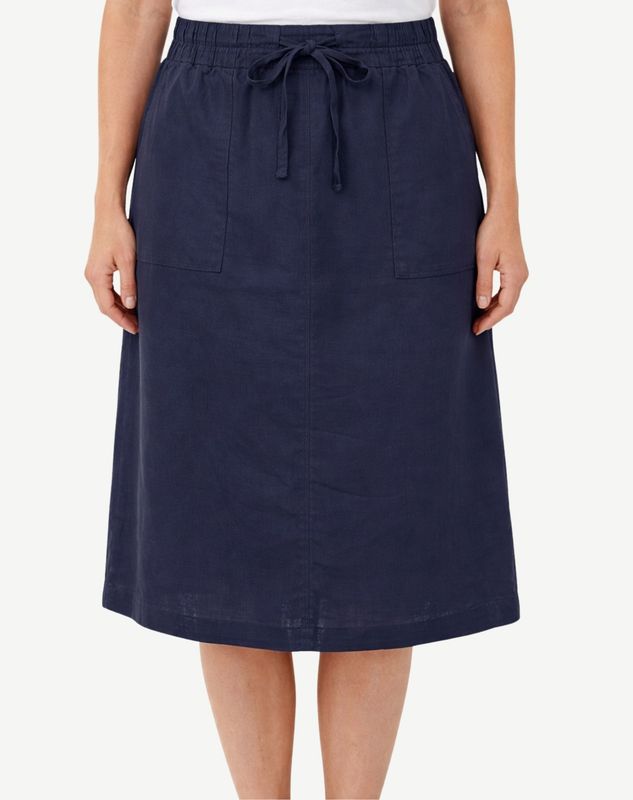 Corfu - Indigo Linen Skirt / S2645216