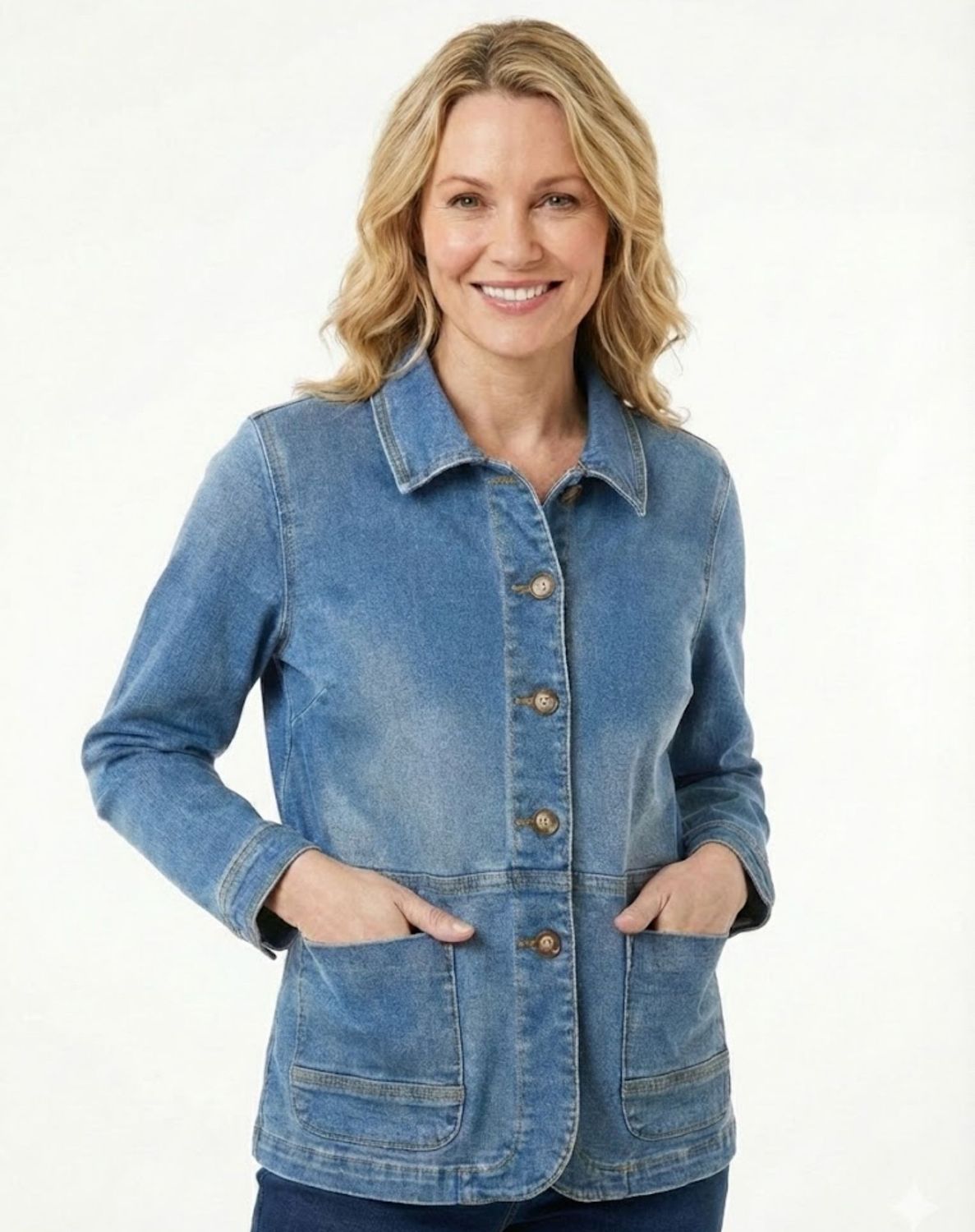 Corfu - Mid Blue Stretch Denim Jacket / S2617670