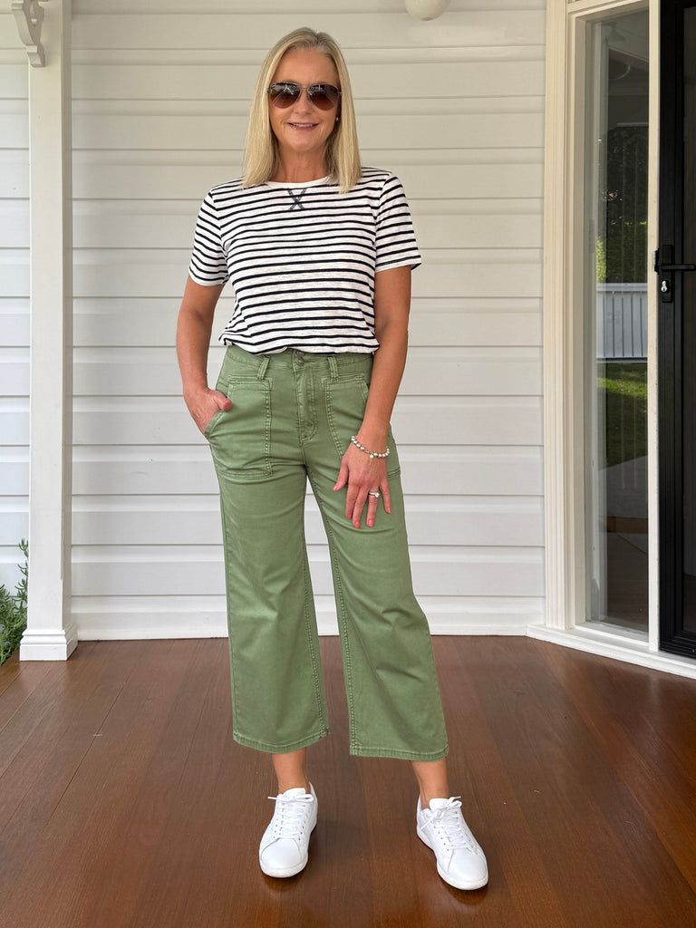 Gordon Smith - Hudson Wide Leg Crop Jean / Fern 49476
