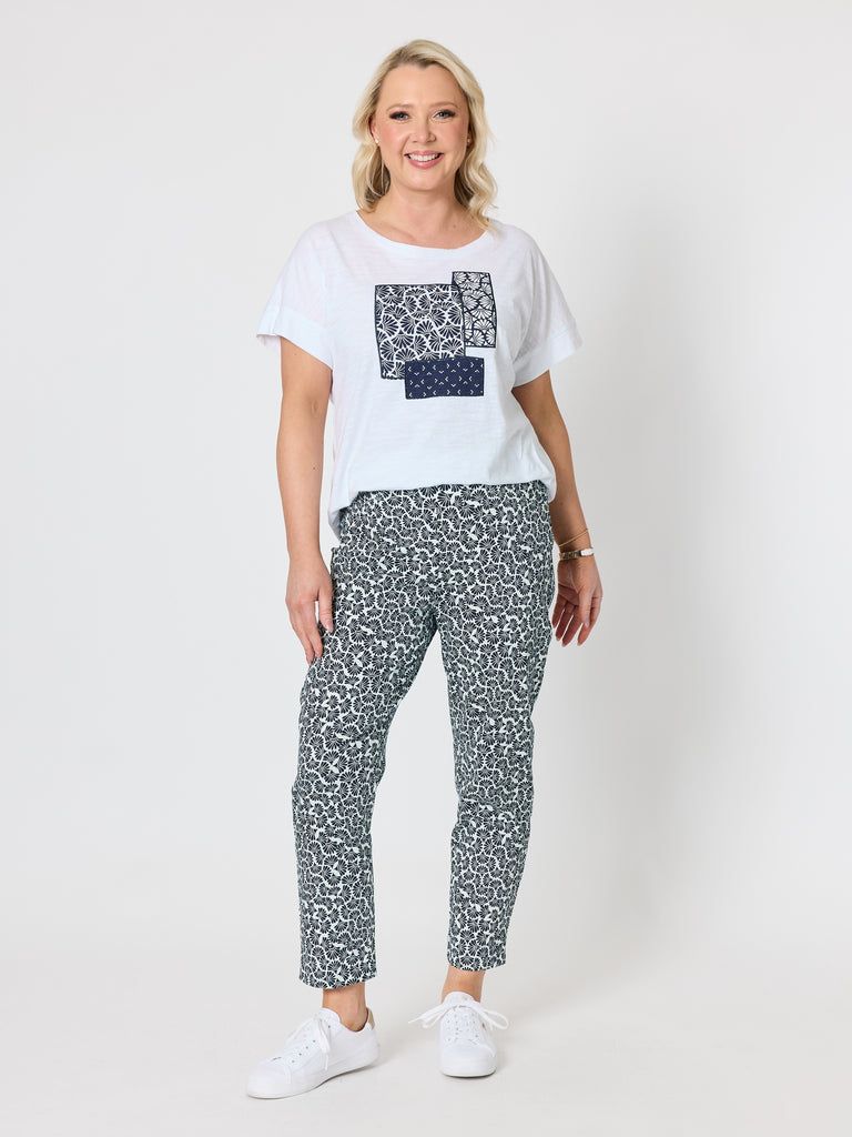 Gordon Smith - Luella Wide Leg Linen Pant / Navy 49713