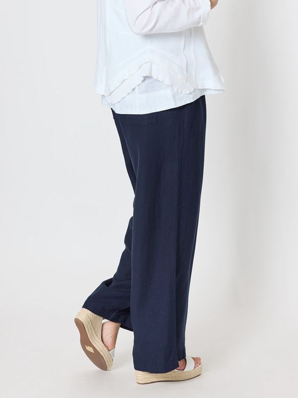 Gordon Smith - Luella Wide Leg Linen Pant / Navy 49713