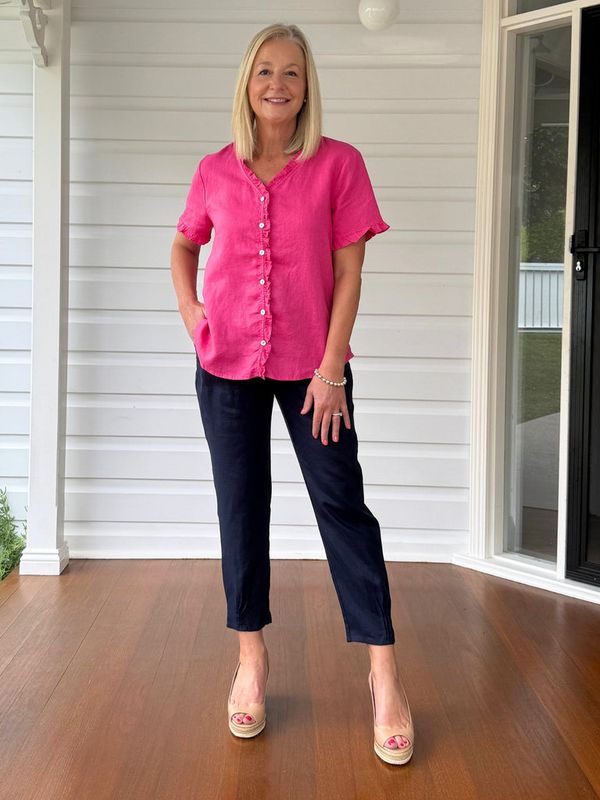 Gordon Smith - Audrey Linen Shirt / Raspberry 49440