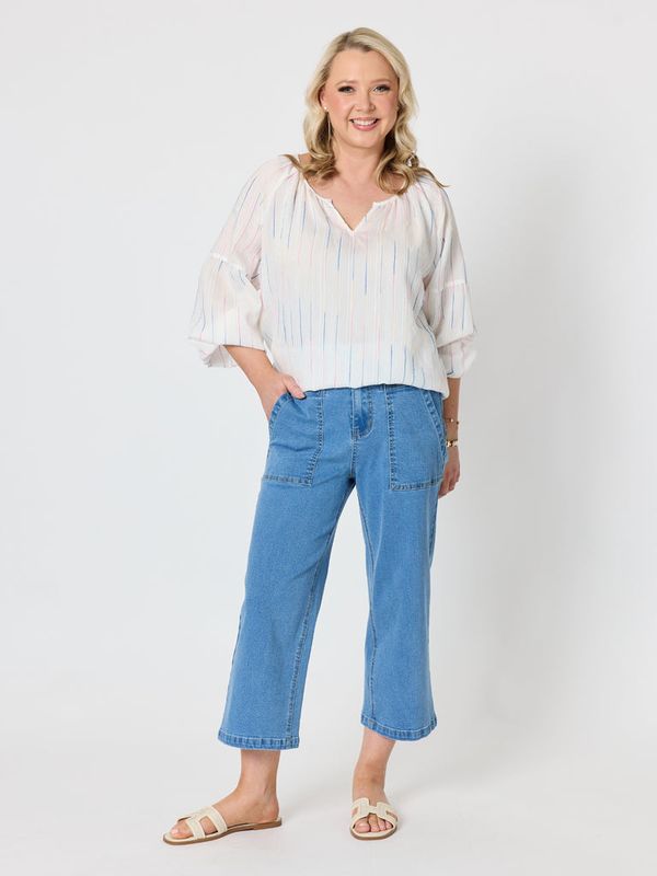 Gordon Smith - Hudson Wide Leg Crop Jean / Denim 49476