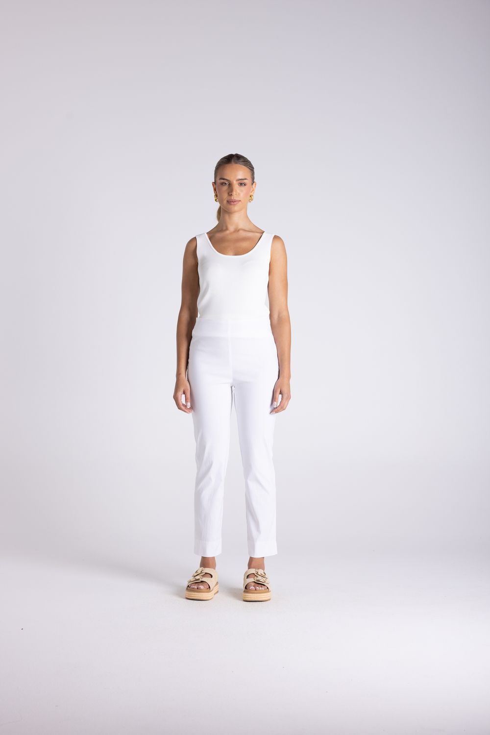 Two T's - 7/8 Bengaline Pant / White 3470