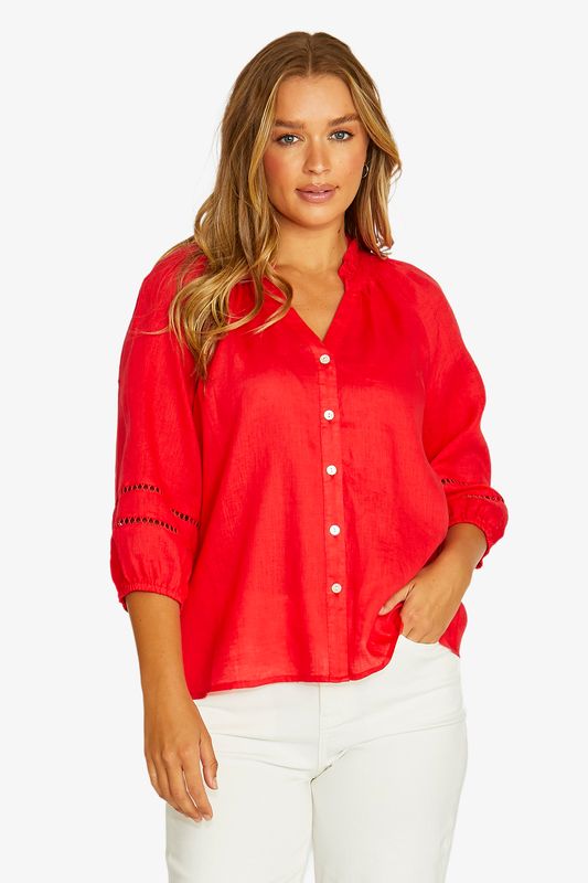 Jump - Trim Detail Top / Chilli  616J3030